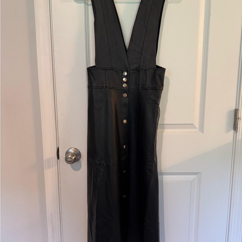 Zara Black Leather Tank Dress